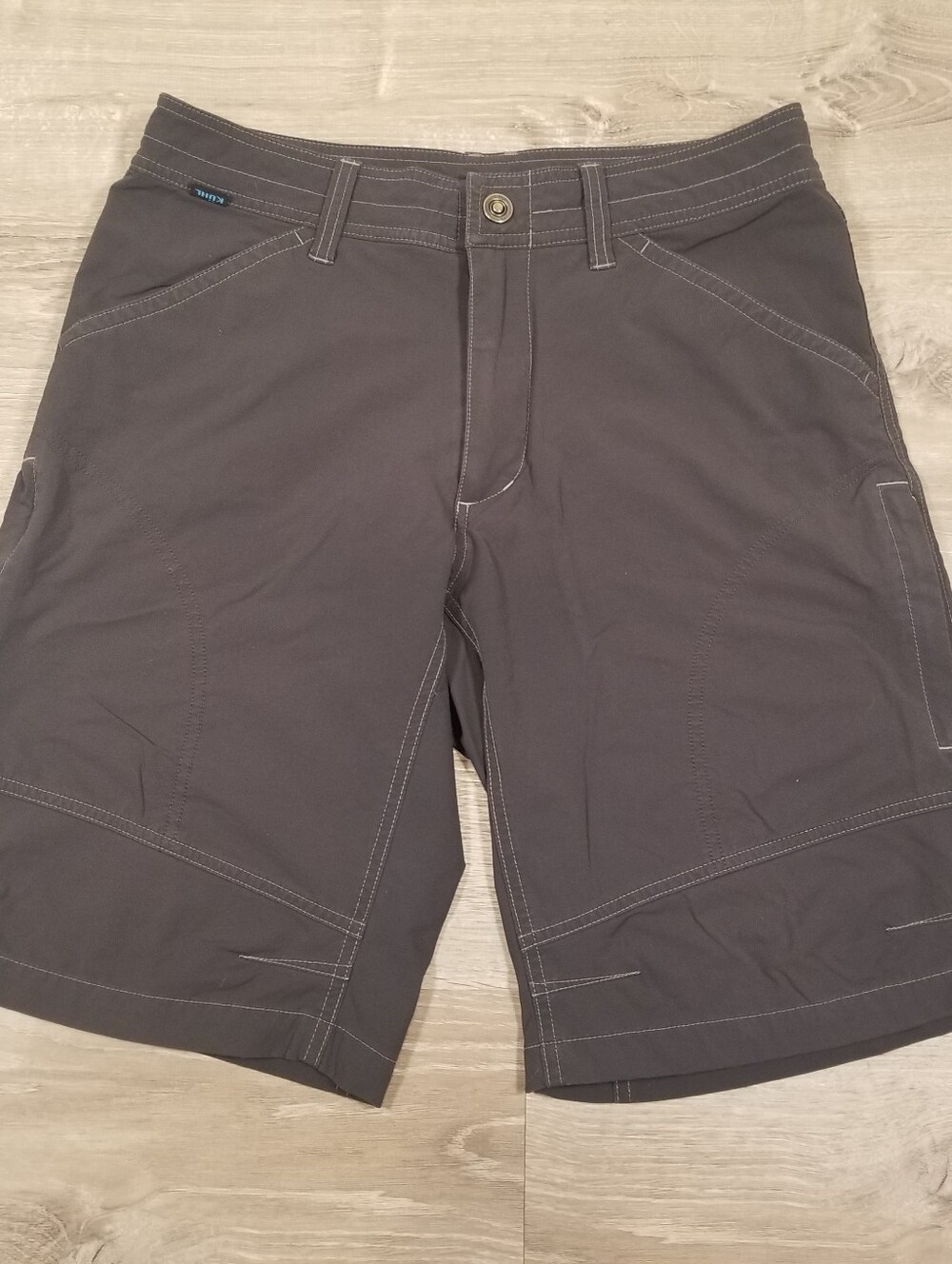 Kuhl Renegade Shorts Mens 32 Gray Hiking Nylon Stretch Cargo Zip Pockets Outdoor